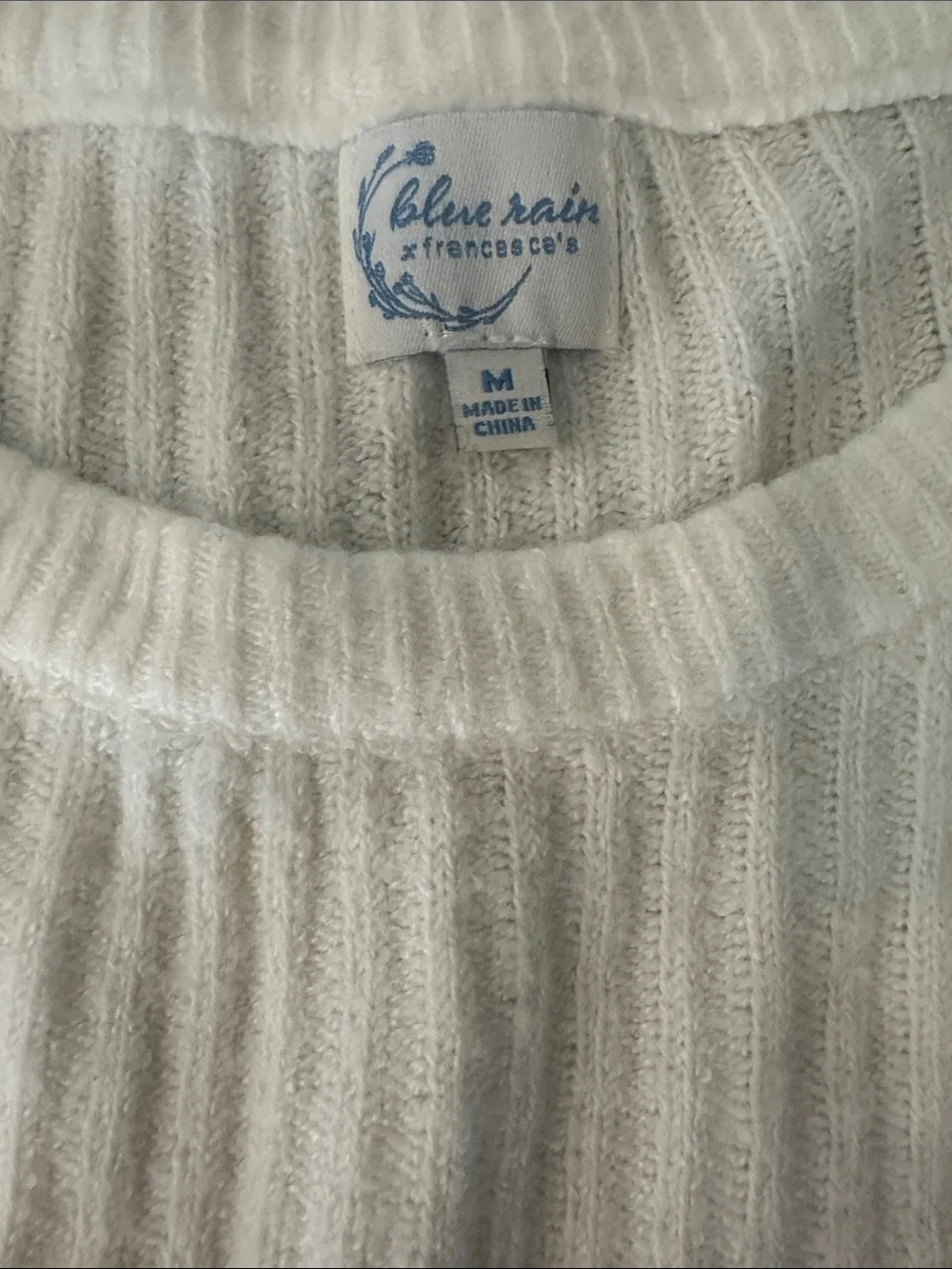 Maeve Navy Mini Skirt with White Floral Embroidery & Knit Sweater Set